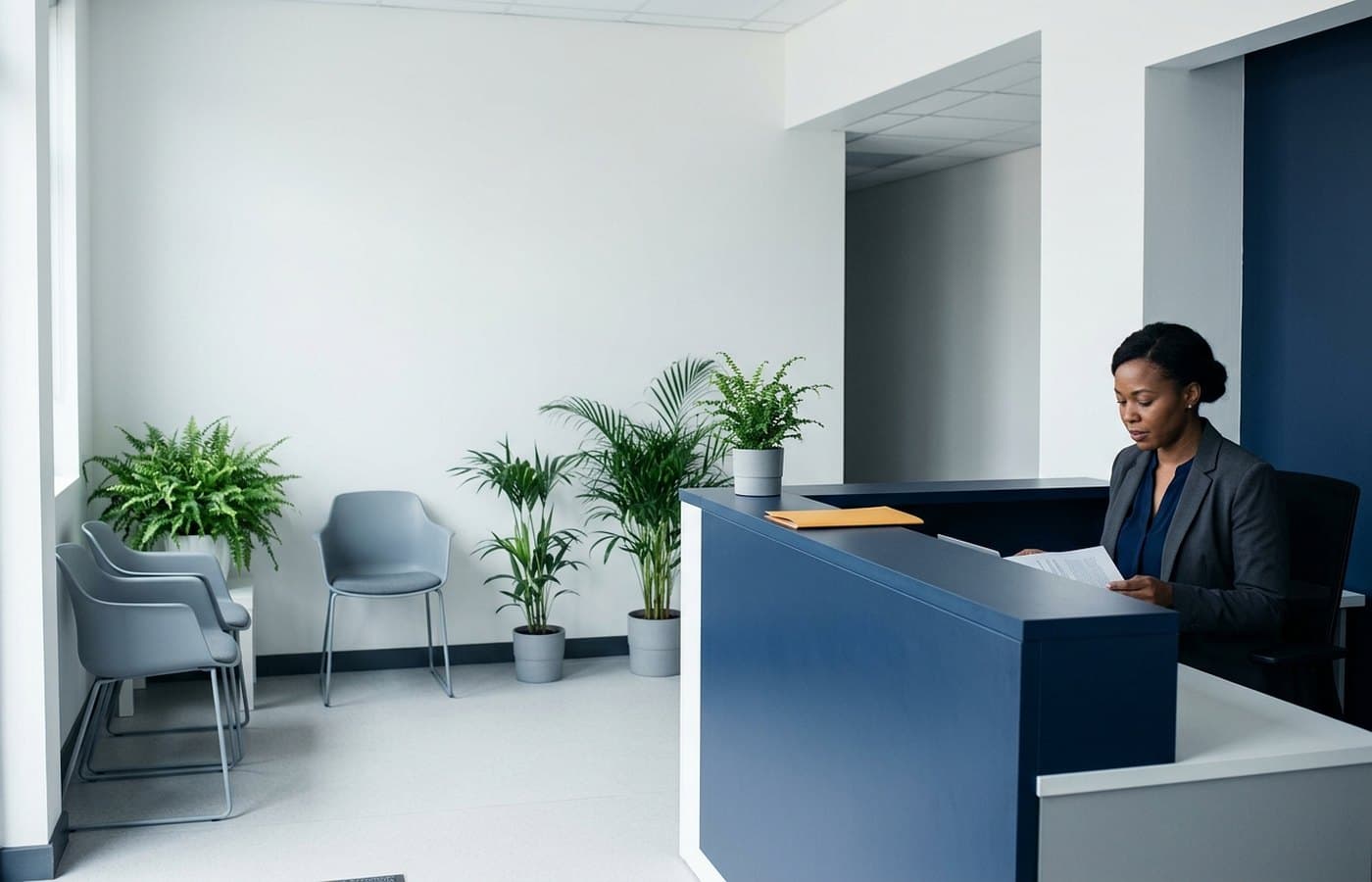 Reception desk at a professional safety training centre